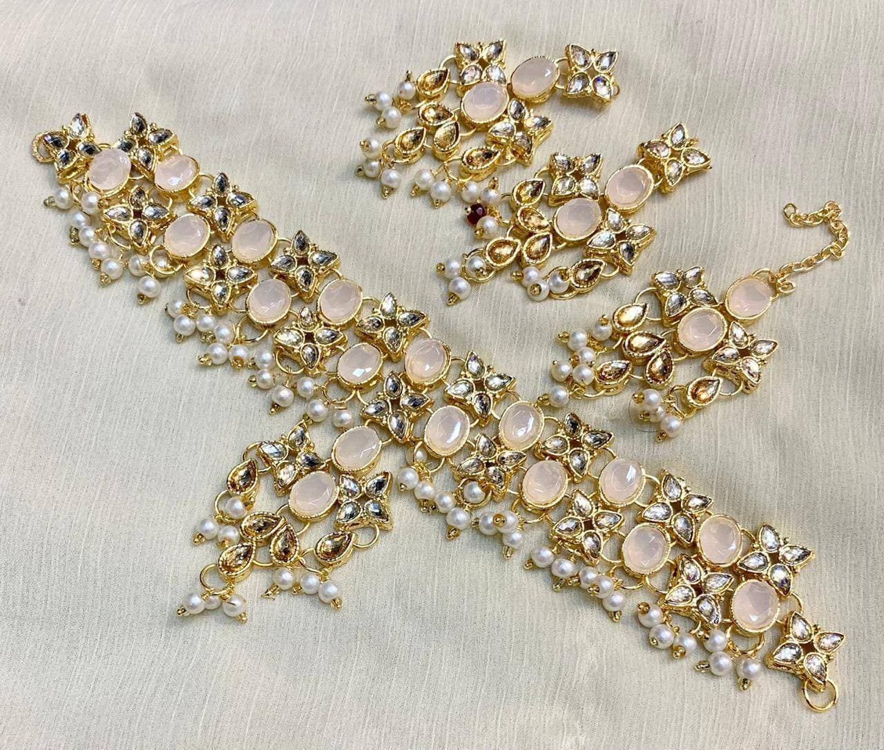 Good Quality Necklace Set For Women By Ornaments White