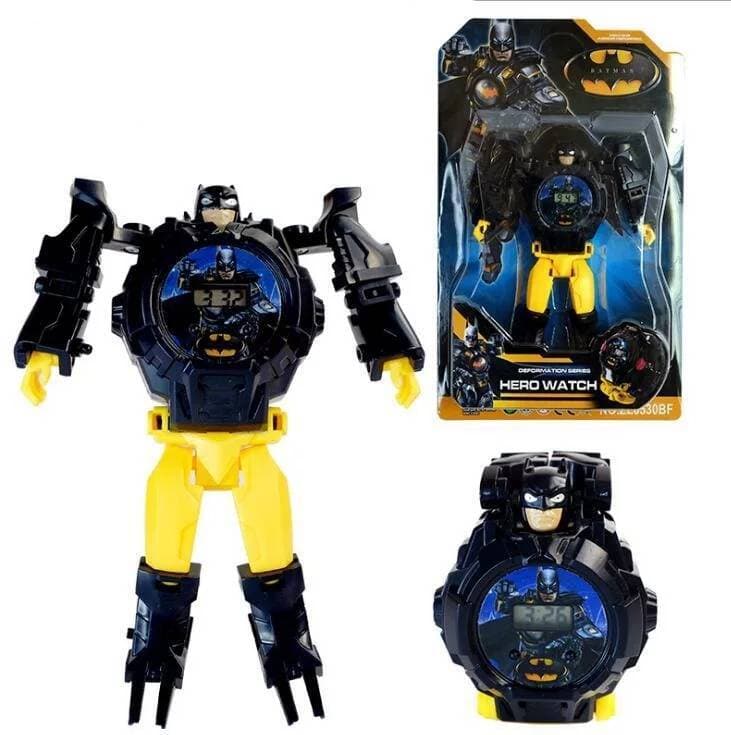 Watch and Action figure Robot Ironman, Batman, Captain America, Spiderman, Frozen, Kids Toys Watches - 1 Piece