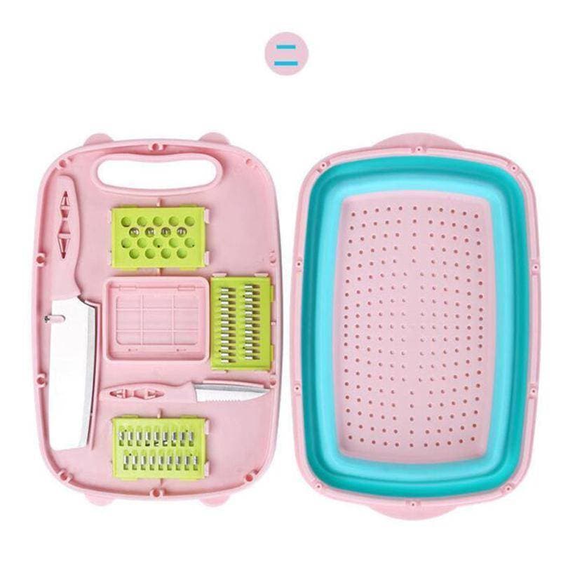 9in1 Multifunction Chopping Board and Storage Basket Set with knives