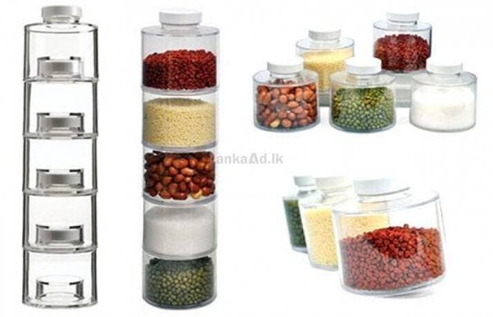 Spice Bottles Tower Transparent Jars - 12 Piece