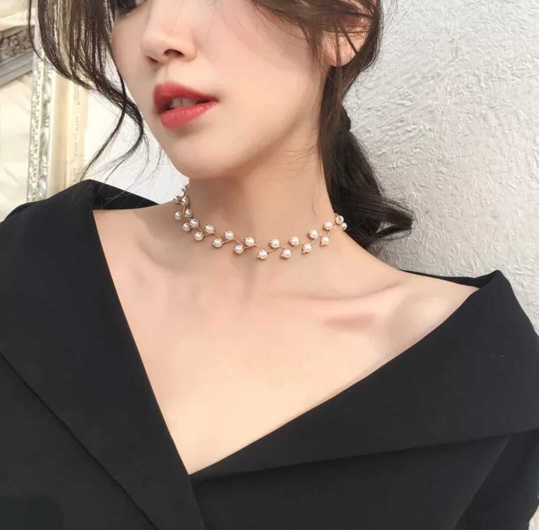 Fashion Pearl Choker Necklace For Girls