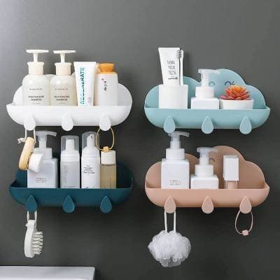 Cloud Shaped Kitchen Bathroom Wall Mount Shelf Storage Rack Holder Organizer - 1 Piece