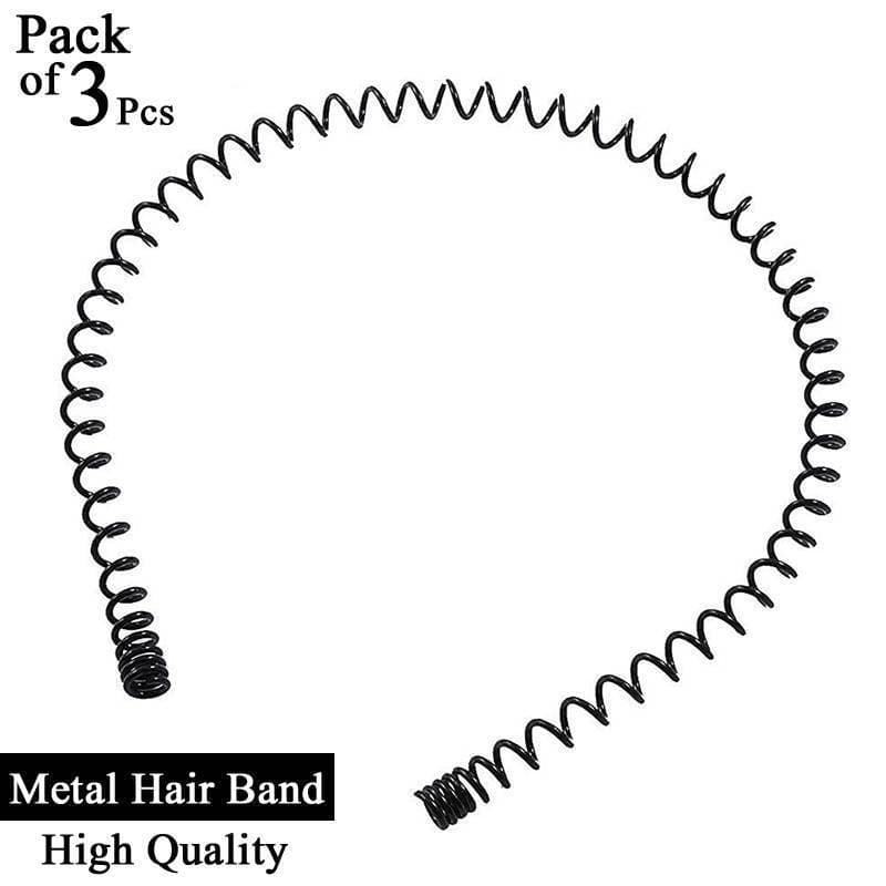 Pack of 3 Pcs - Metal Hairband Spring Hair Band - headband