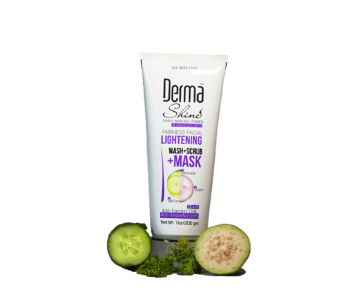 DERMA SHINE FAIRNESS FACIAL LIGHTENING WASH+ SCRUB+ MASK (3 IN 1)