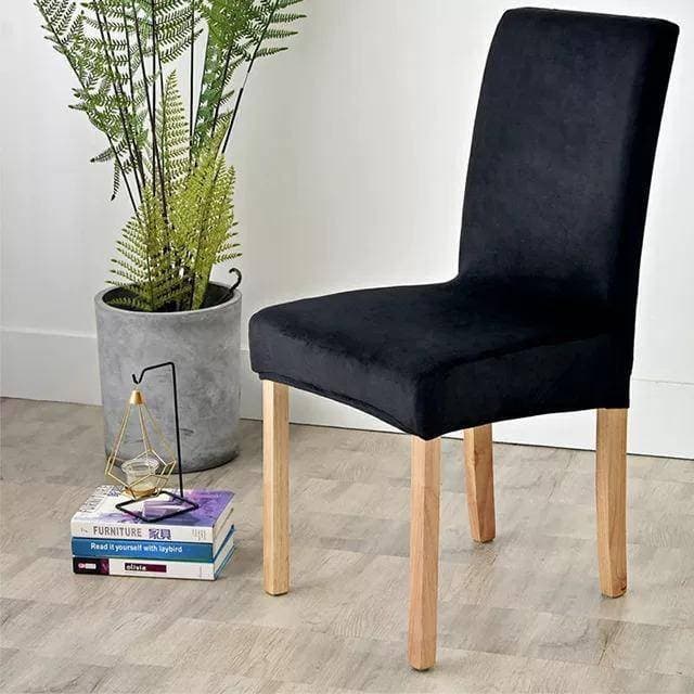 Water Resistant Suede Velvet Chair Covers - Black