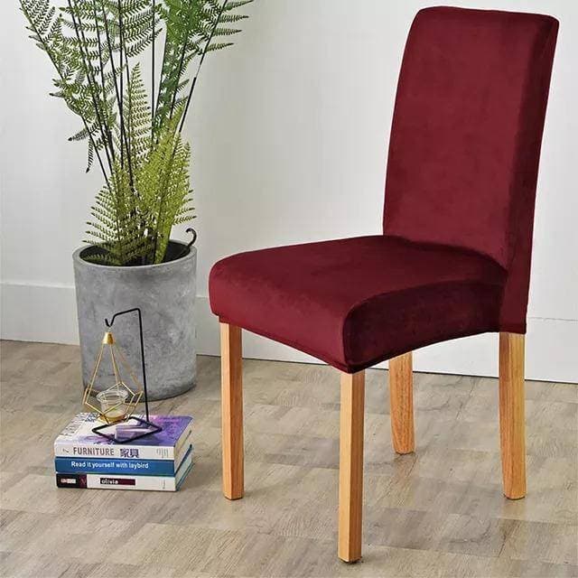 Water Resistant Suede Velvet Chair Covers - Maroon