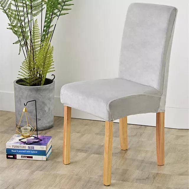 Water Resistant Suede Velvet Chair Covers - Light Grey