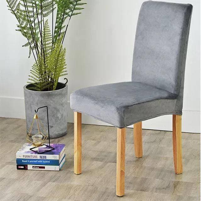 Water Resistant Suede Velvet Chair Covers - Silver Grey