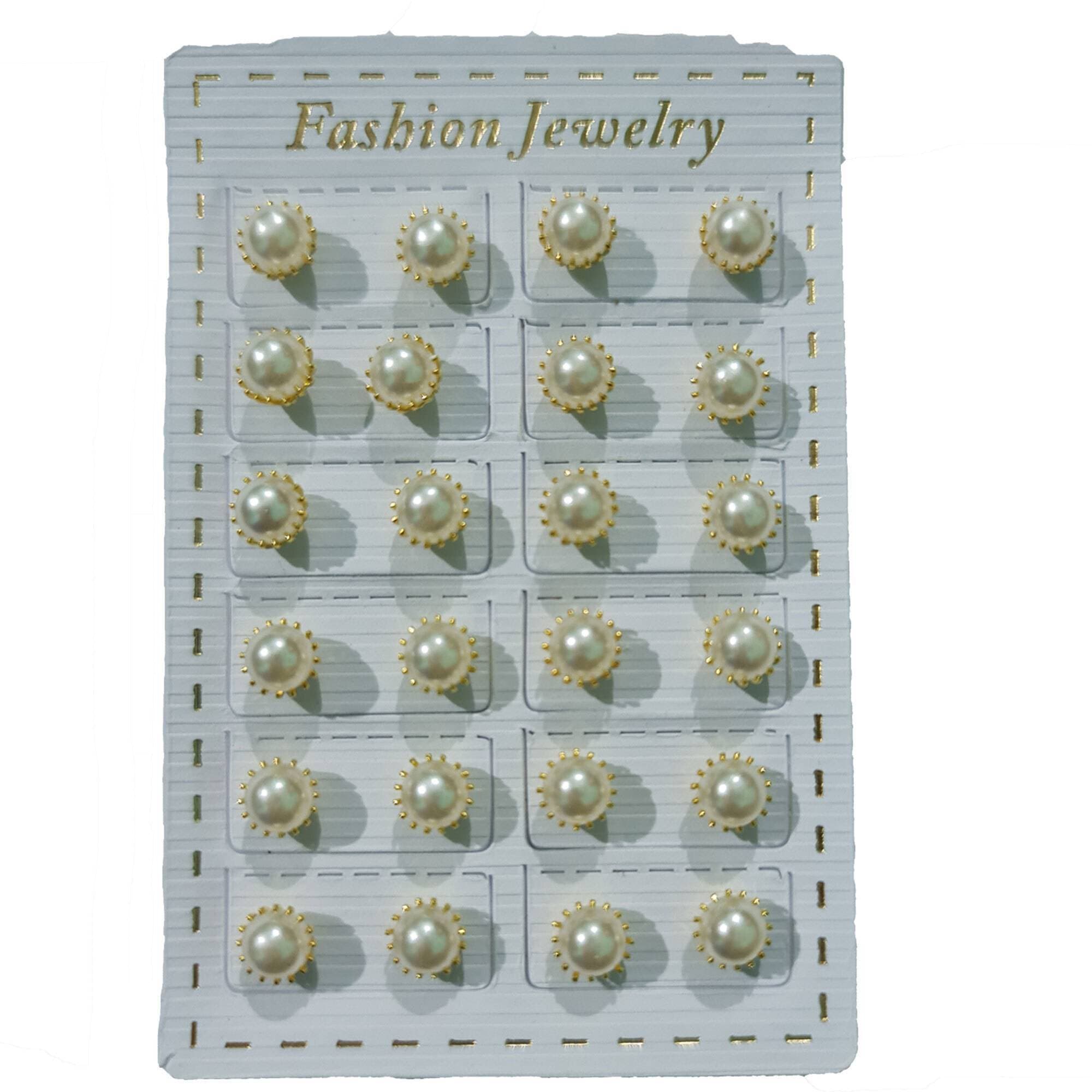 Stud Earrings With Pearl Statement Jewelry For Girls & Women - 1 Pair