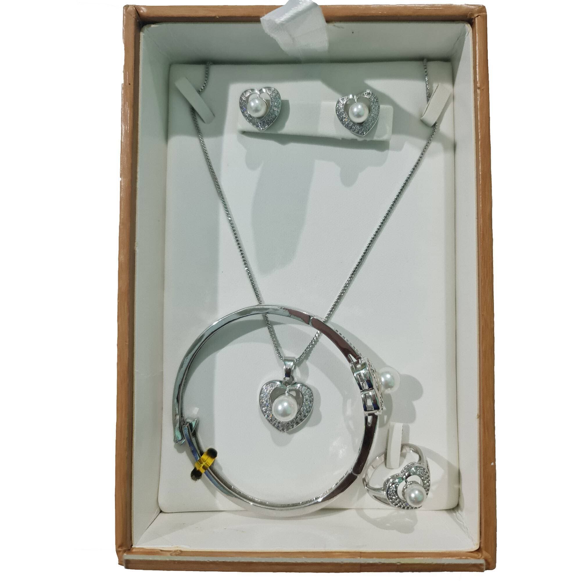 Necklace Full Set Silver Party Wear Necklace Set