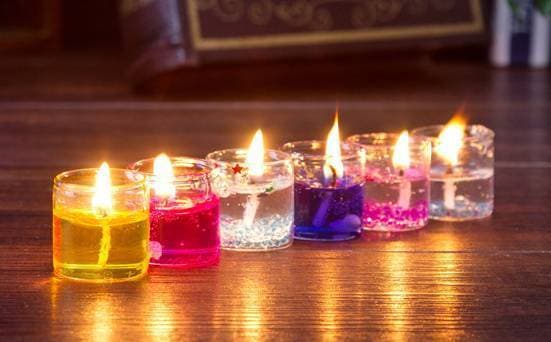 Romantic Floating Home Decoration Candle Smokeless Ocean Seashell Glass Jelly Tealight Candles in Glass Holder