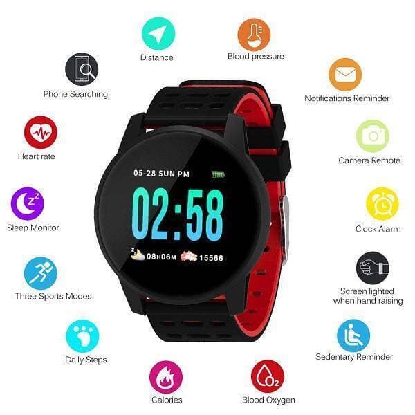 KY108 SMART FITNESS WATCH - RED