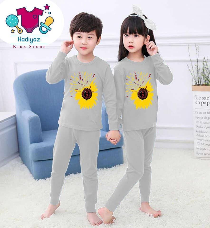 Delight Summer Collection Kids Nigh Suits Pack Of 2 - Light Grey Color