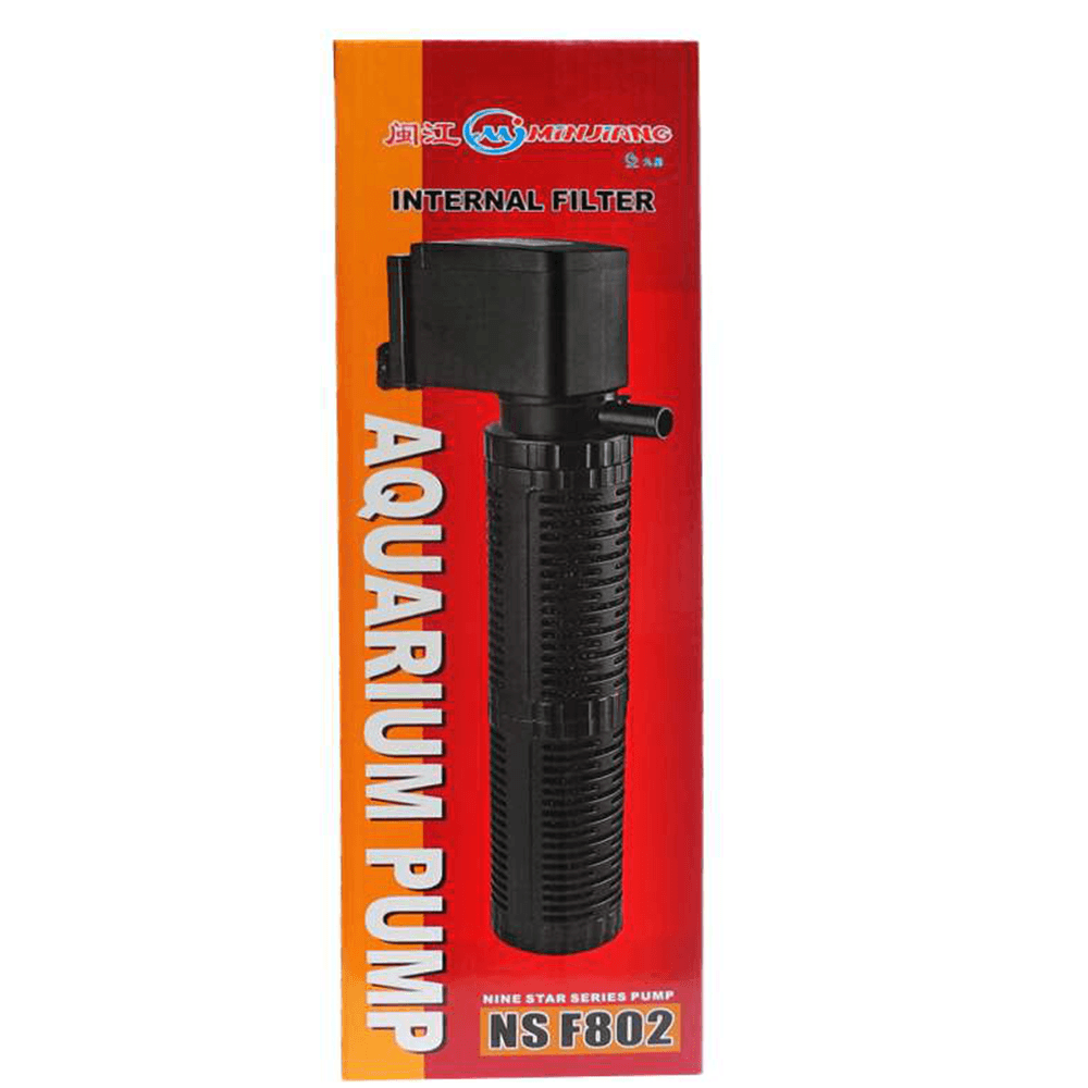 Minjiang Jiuxing NS F802 Cylinder Built-in Filter Pumping Submersible Pump Fish Tank Water Pump With Filter Cotton Aquarium
