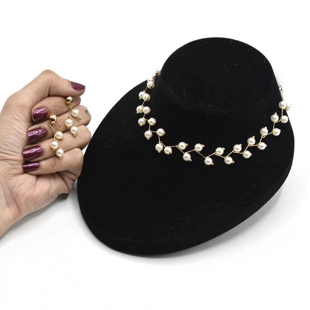Arrival Fashion Pearl Choker Necklace With Ear Rings Set