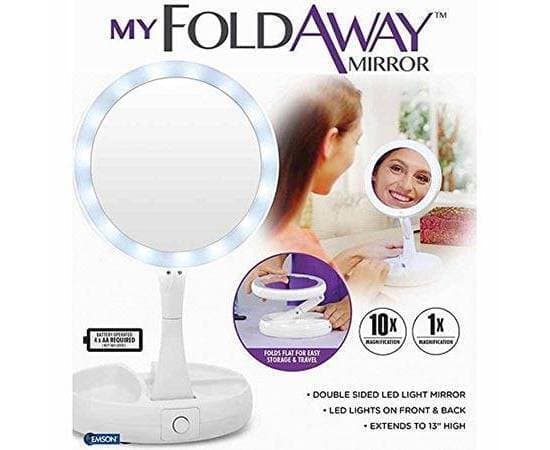 My Foldaway Mirror The Lighted, Double Sided Vanity Mirror 10X