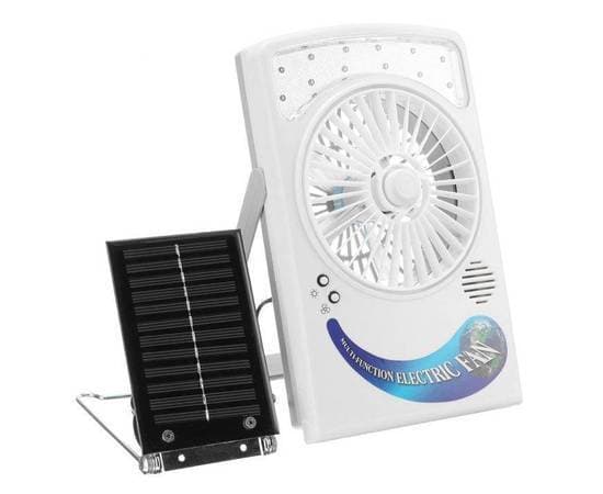 New New Technology Powerfull Solar Electric Fan with Solar Panel and 12 LED Lights Charged