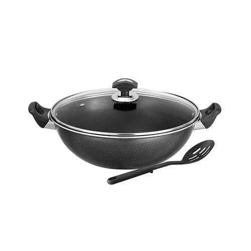 Non-Stick Cooking Wok with Glass Lid