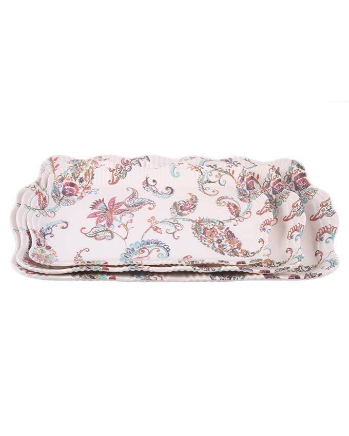 Pack Of 3 - Sunshine Melamine Tray Set - Off-White