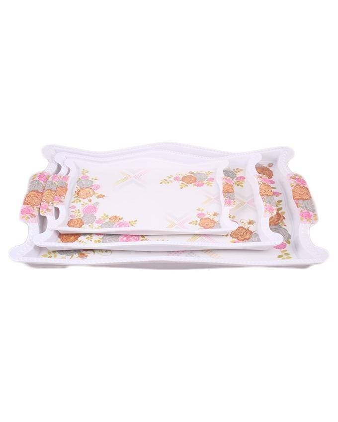 Pack of 3 - Majestic Melamine Tray Set - White
