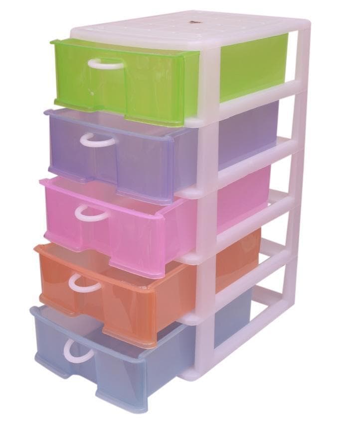 Portable Storage Unit - 5 Drawers - Multicolor