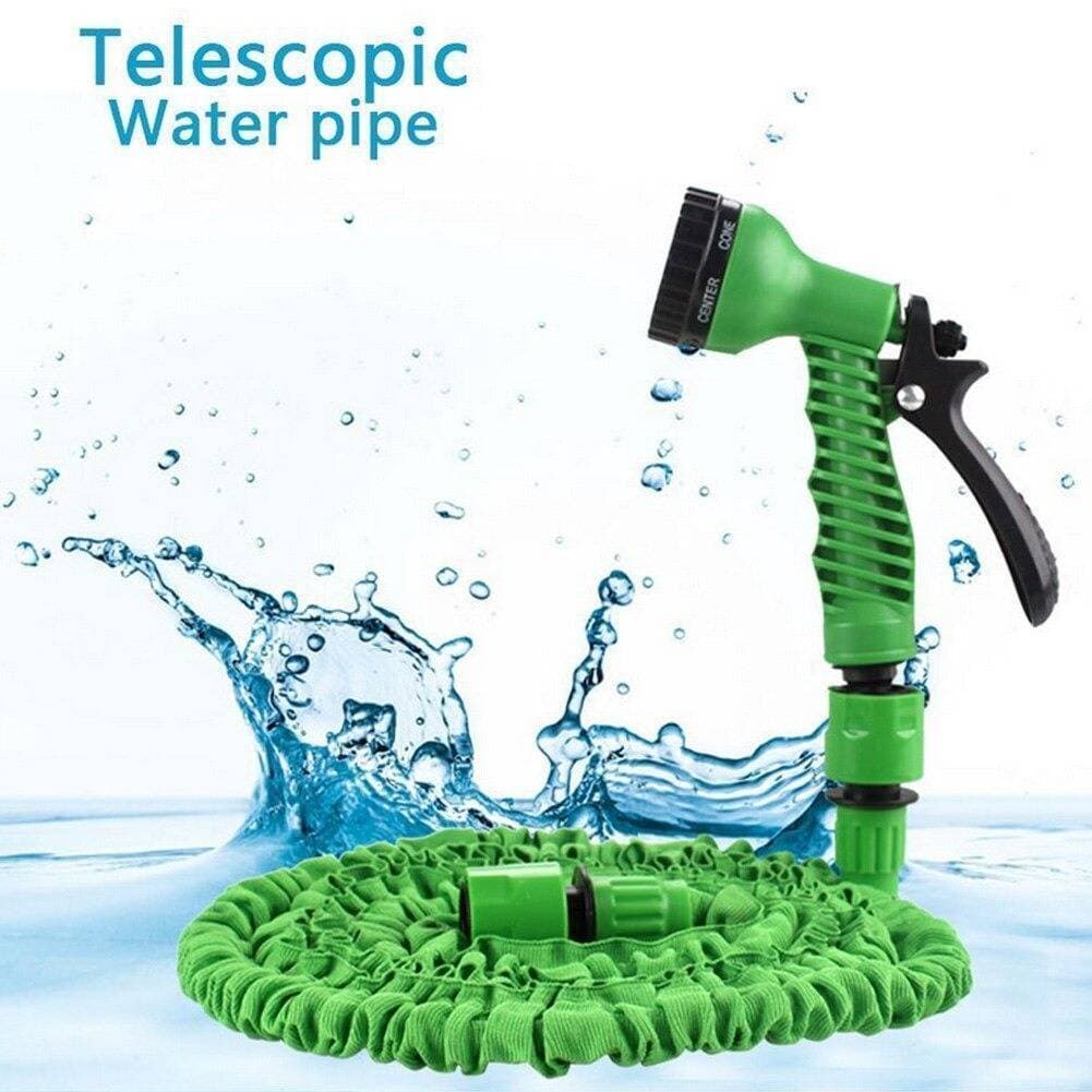 100FT Expandable Flexible Plastic Hose Pipe For Cars Garden Watering With Spray Gun