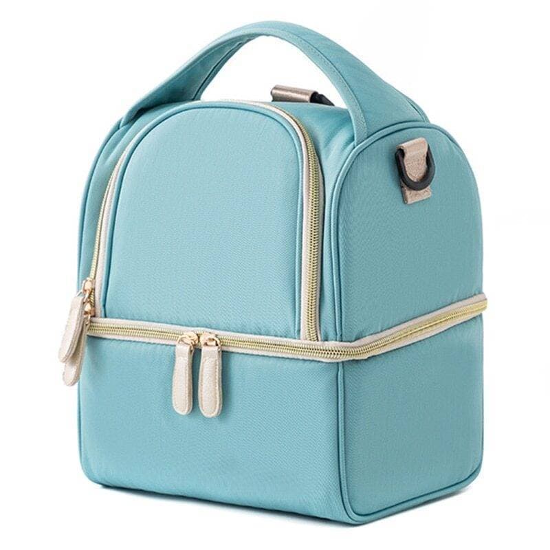 Double Layer Cooler Bag Picnic Camping Food Carrier Bag - 1 Piece