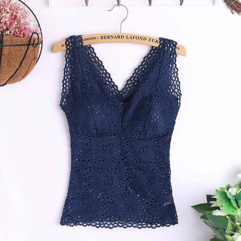 Elegant Lace Tank Top Padded Camisole