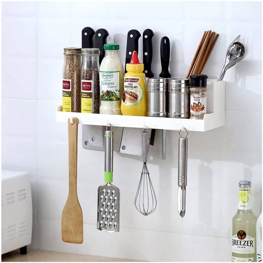 Multi functional Wall Hanging Sticky Storage Stand Kitchen Organizer Rack
