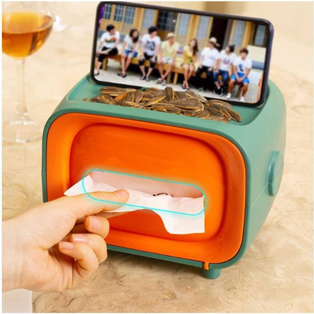 Plastic Tissue Box Cover Holder Desk Storage Box Container for Home and Office Use