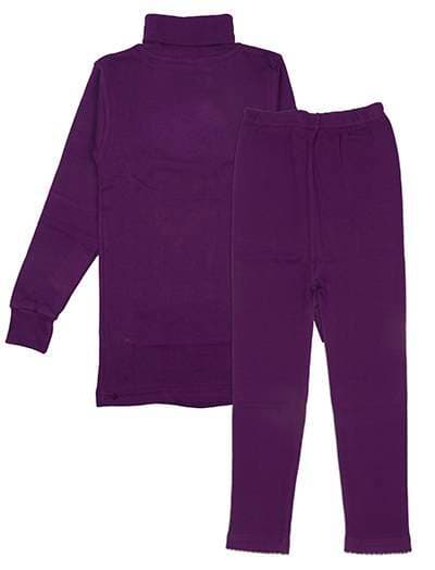 Kids High Neck Thermal Wear Suit - Purple