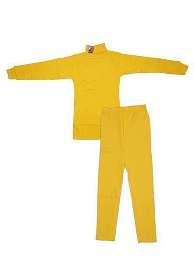 Kids High Neck Thermal Wear Suit - Yellow
