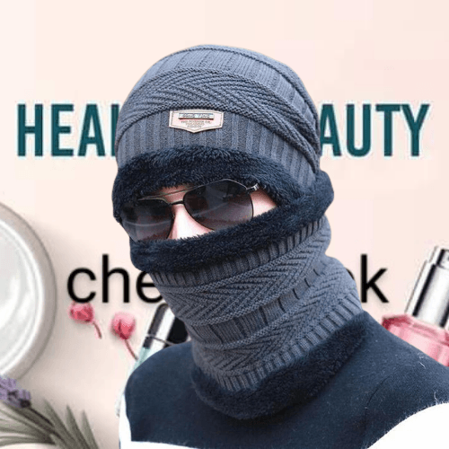 Grey Winter Cap and neck for For Unisex