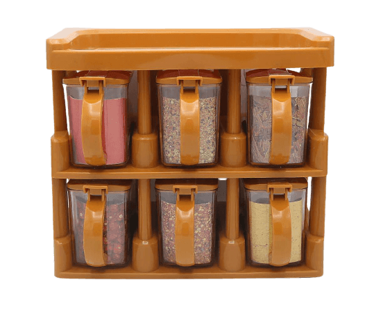 Spice Rack Tier Set With 6 Spice Jars