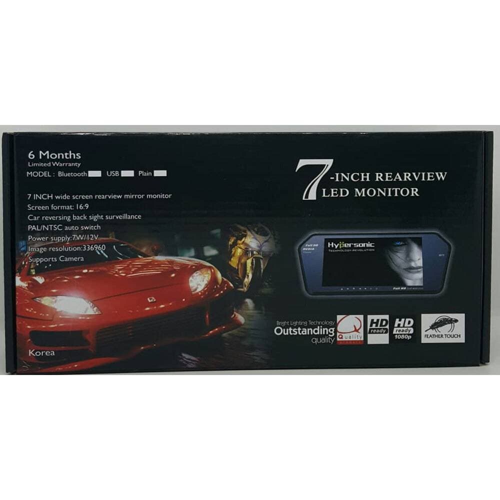 Car 7 inch LED Car Rear View Mirror Monitor With Bluetooth Function