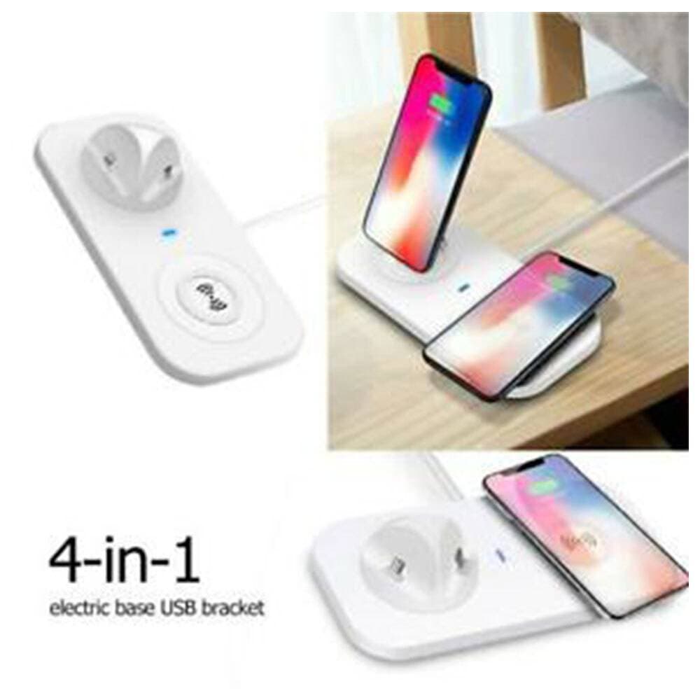 Fast Usb To 4 In 1 Mobile Phone Charging Station With Wireless Charger Charging Stand