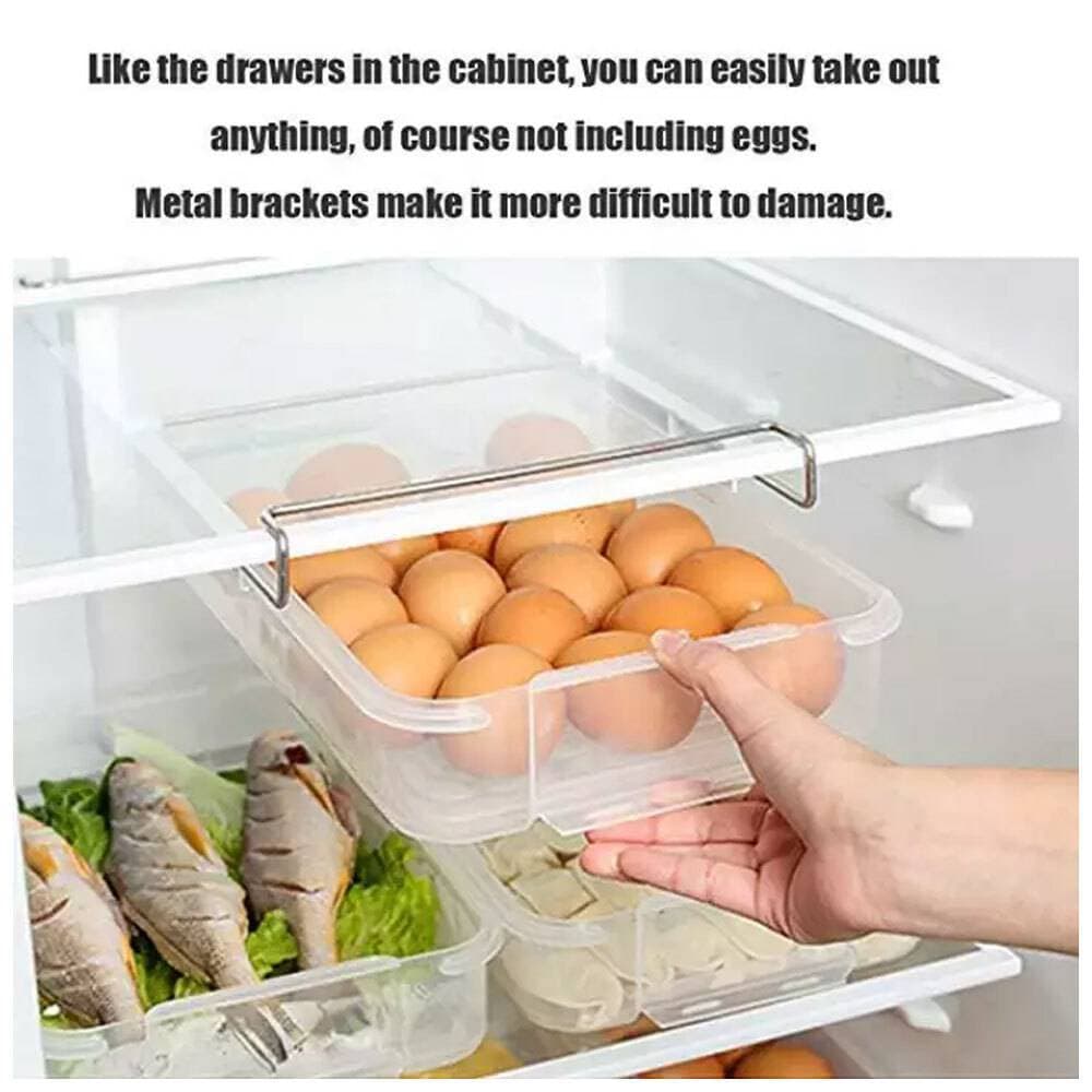 Kitchen Fridge Freezer Space Saver Organizer Storage Slide Drawer Tool (Large Size)