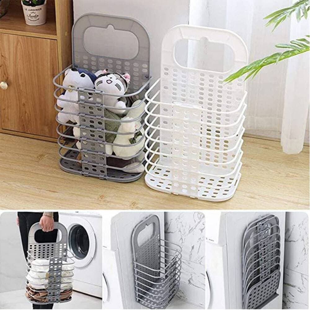 Laundry Basket Bathroom Folding Laundry Hamper Wall Hanging Plastic Small