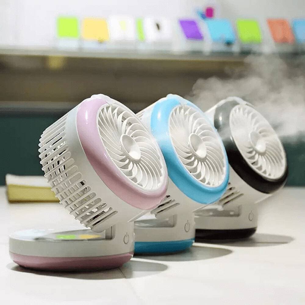 Rechargeable fan USB air humidifier Mini portable humidifier spraying water mist fan home office fan