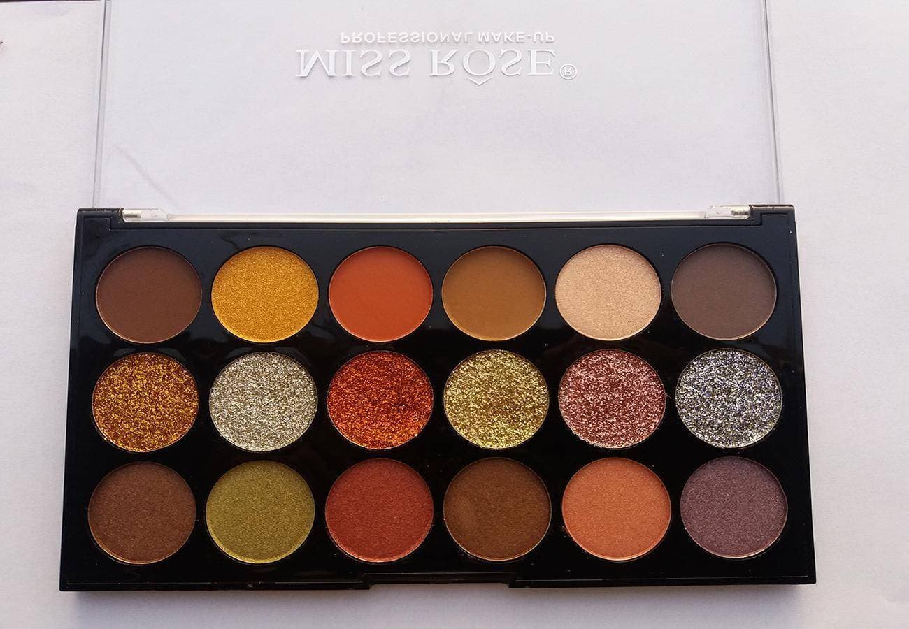 Miss Rose Professional Make-Up 12 Color Eye shadows & 6 Color Glitter