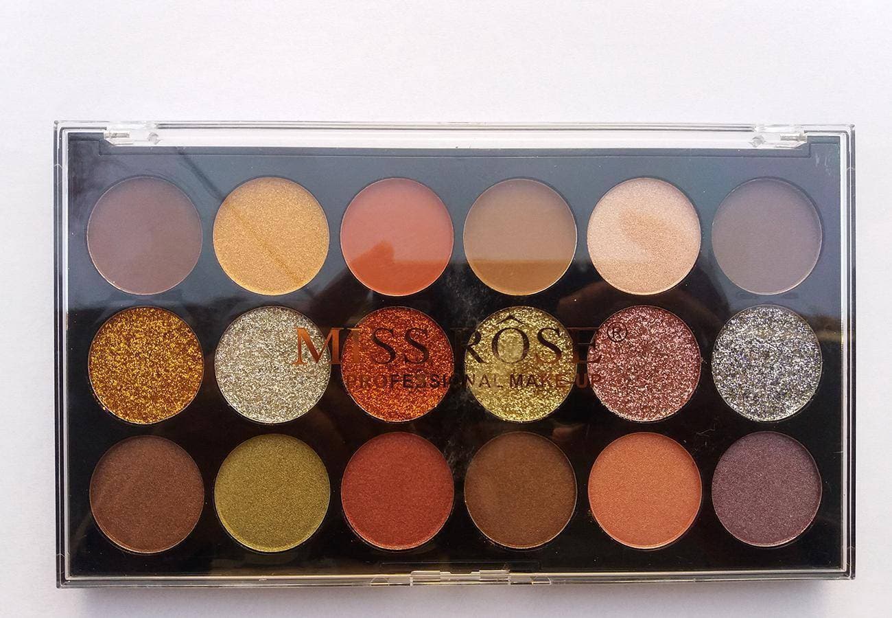 Miss Rose Professional Make-Up 12 Color Eye shadows & 6 Color Glitter
