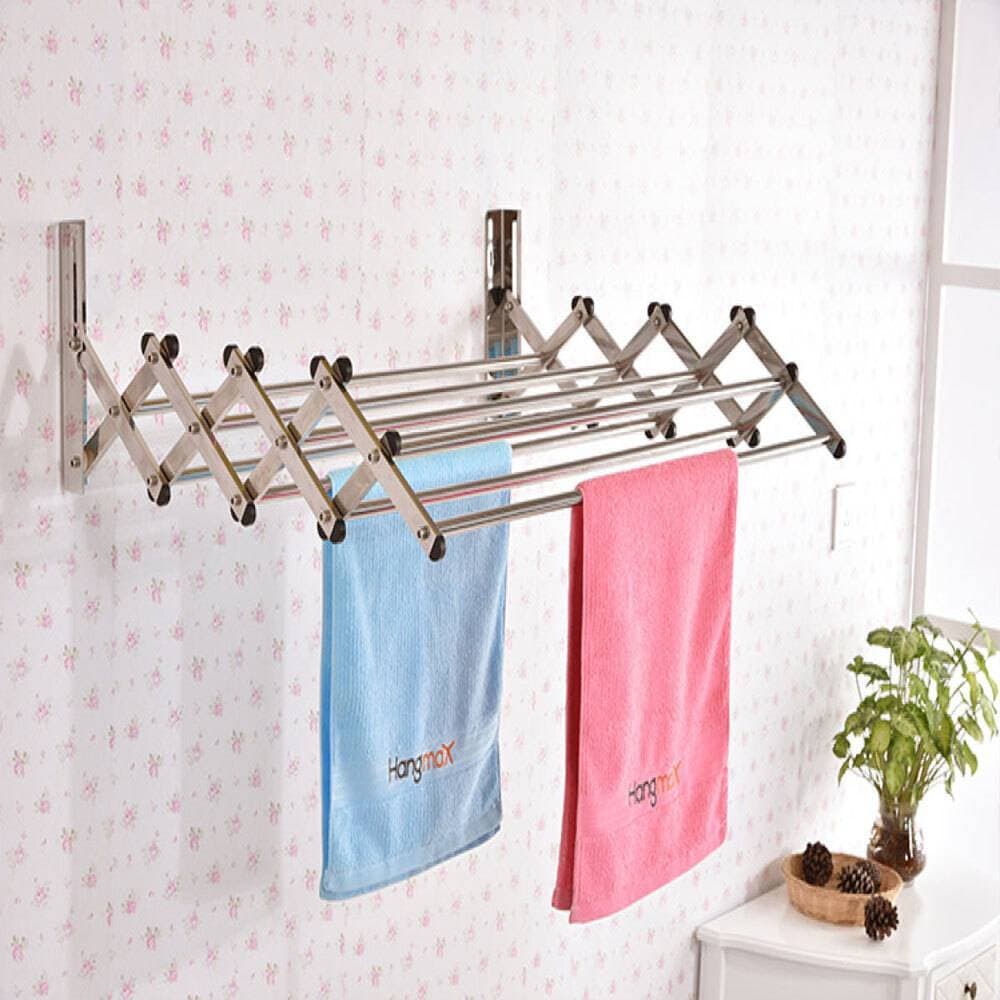 Stainless Steel Space Saver Rack Wall Mounted Laundry Folding Clothes Drying Rack - 60cm