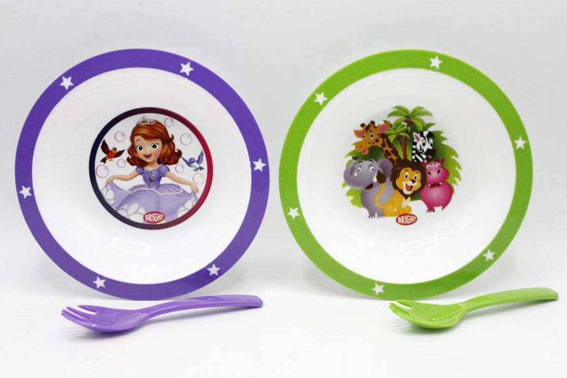 Sofia & Animals Pack Of 2 Bowl & Spork Set (Kc5426)