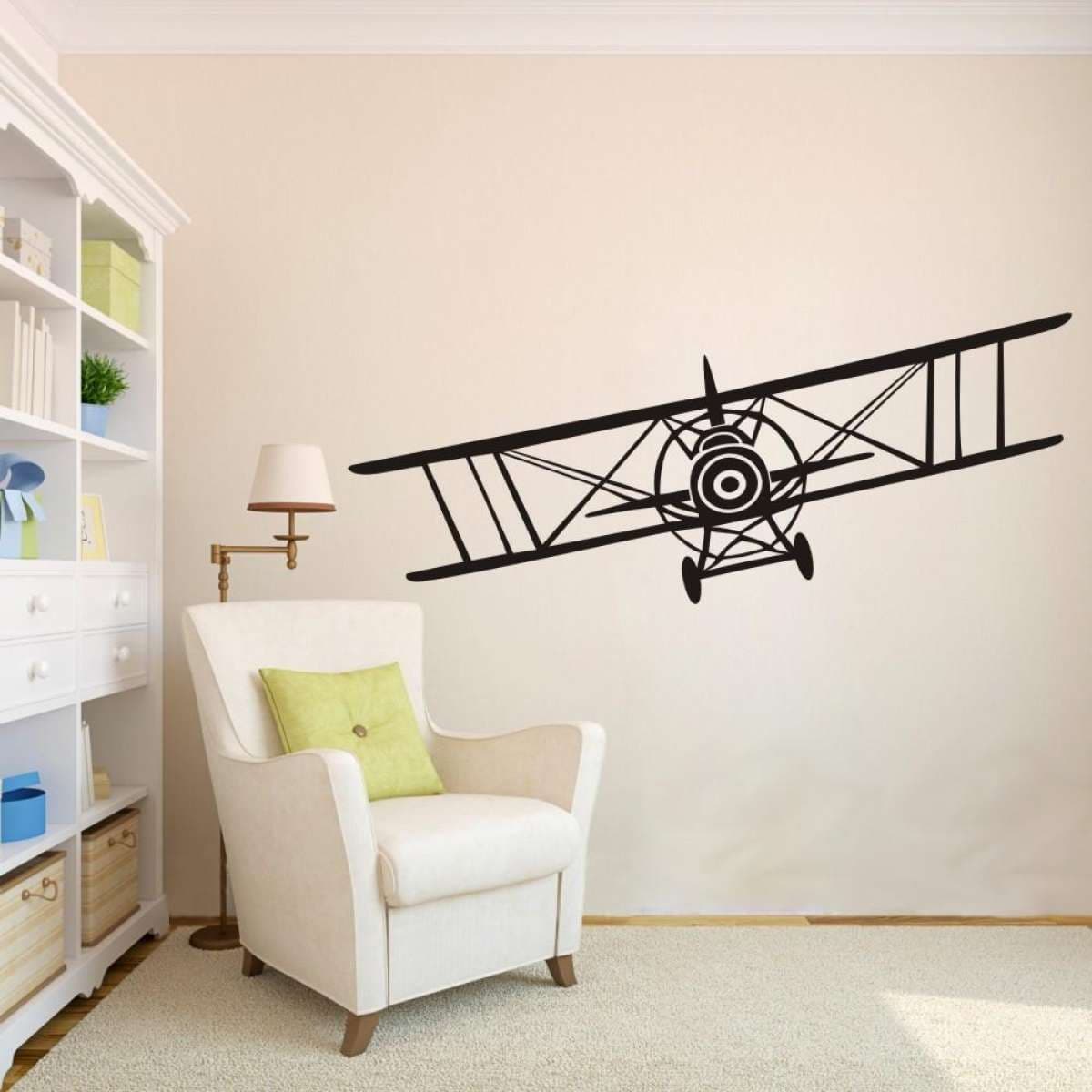 Vintage Airplane Designed Wall Stickers For Family Home And Decor Lovers 3 X 1
