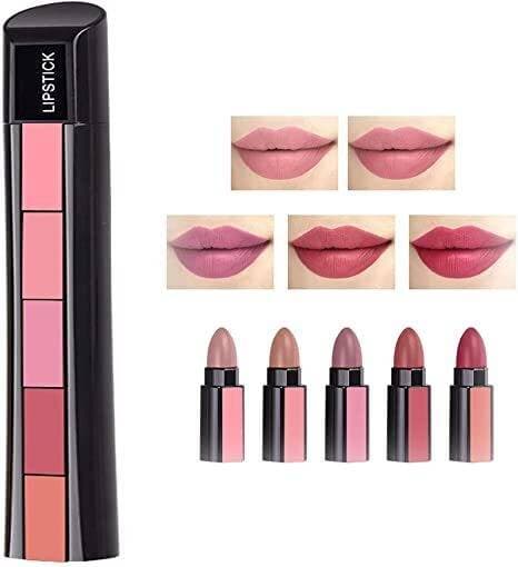 Multicolor 5 in 1 Matte Lipstick - Pack of 1 Piece