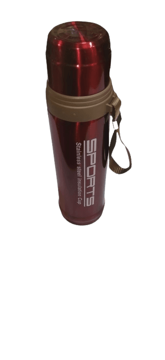 Hot And Cold Steel Vacuum Flask Red Water Bottle - 1 Piece