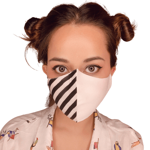 Adults strip Blue and white Cotton Fabric Reuseable and Washable Face Mask