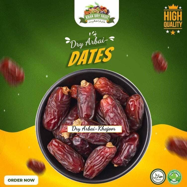 Sweet And Nutritious Dry Arbai Dates - 500GM