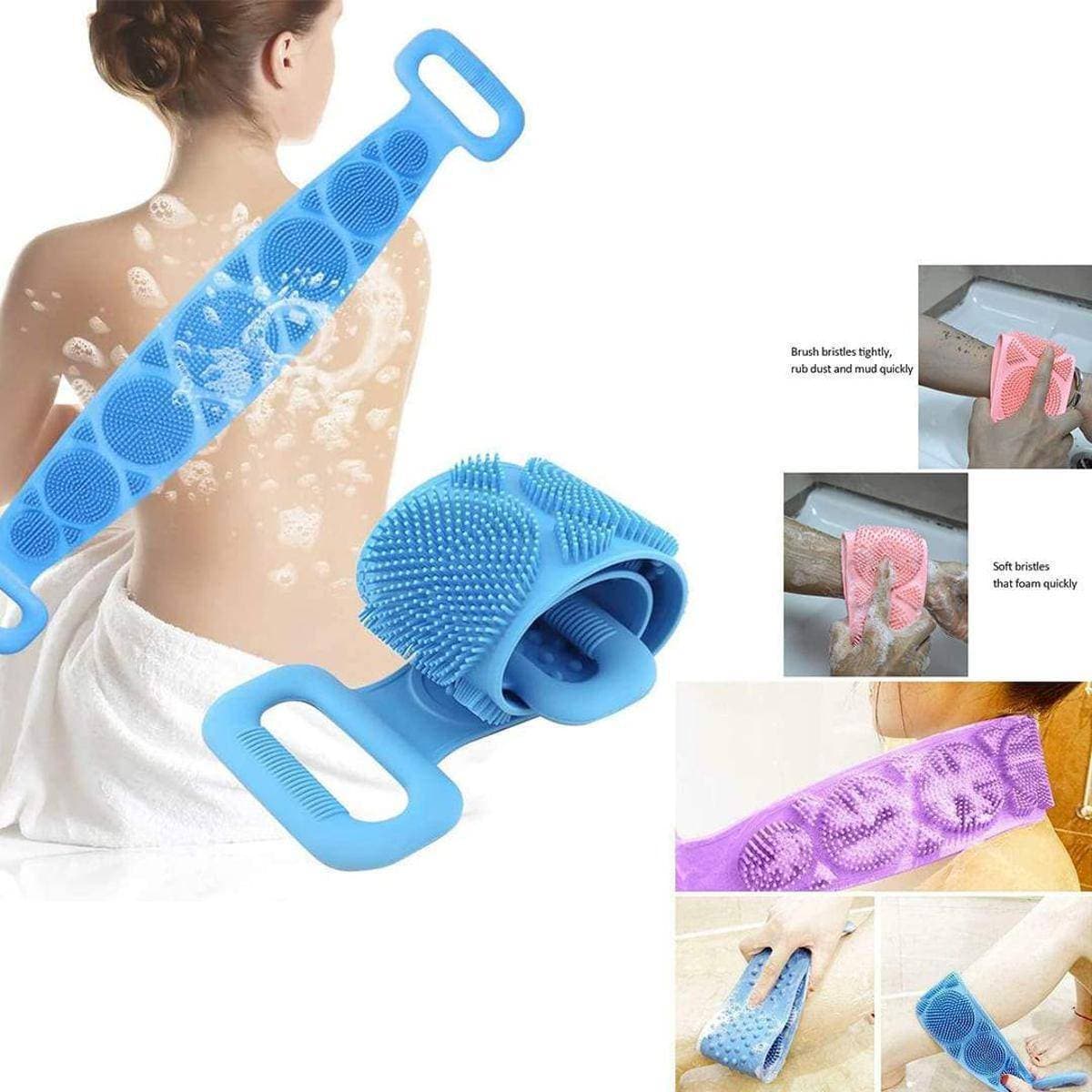 Bath Silicone Shower Body Scrubber Belt - 1 Piece