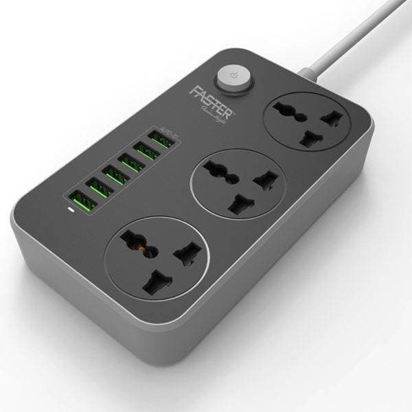 Faster Fus-630 3 Power Socket & 6 USB Auto Max 3.4A
